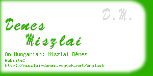 denes miszlai business card