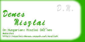 denes miszlai business card